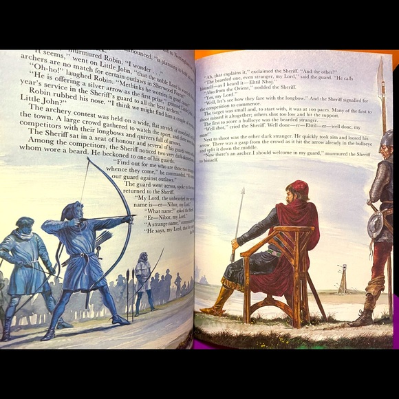 ROBIN HOOD VINTAGE 90s HARDCOVER BOOK GREAT ILLUSTRATIONS DERRYDALE  BOOKS - Picture 12 of 16